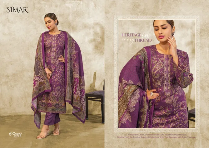 Awaari By Glossy Embroidery Pashmina Dress Material Wholesalers In Delhi